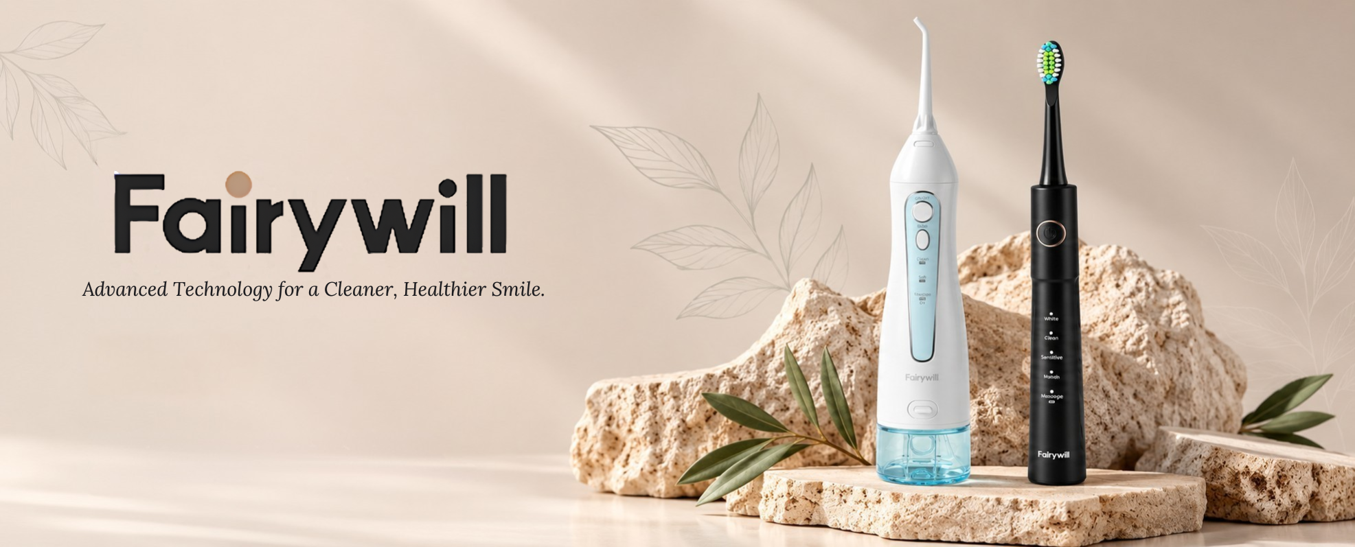 Fairywill electric toothbrush and water flosser for everyday oral care